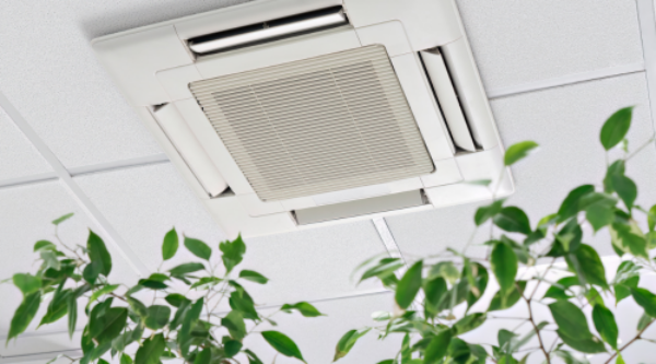 Sistema de climatización en oficina para calidad del aire interior